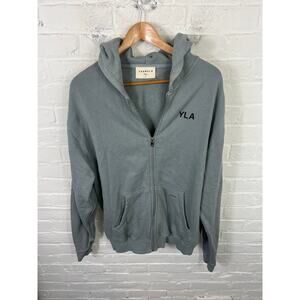 YoungLA Men's Classic Fit Full Zip Hoodie Long Sleeve Gray Size Large